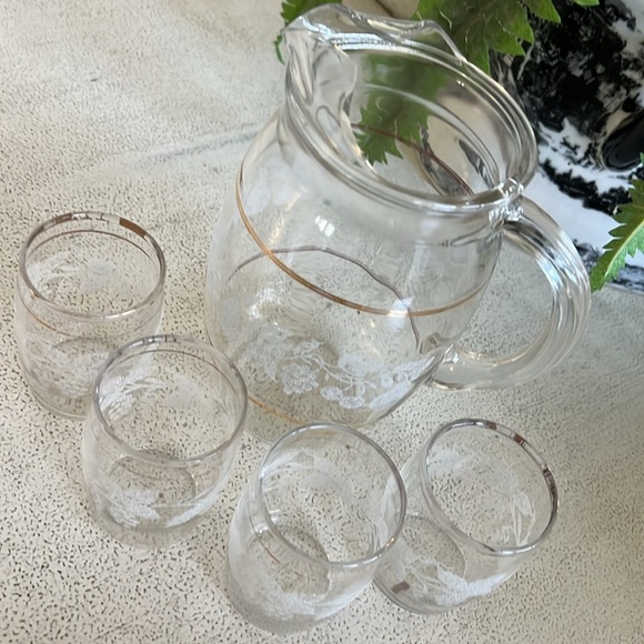 Vintage Bartlett Collins Cocktail Pitcher & juice glasses - Picture 7 of 8